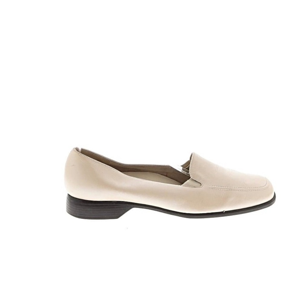 Munro American Womens 7 W Champagne Metallic Leather Loafers Square Toe